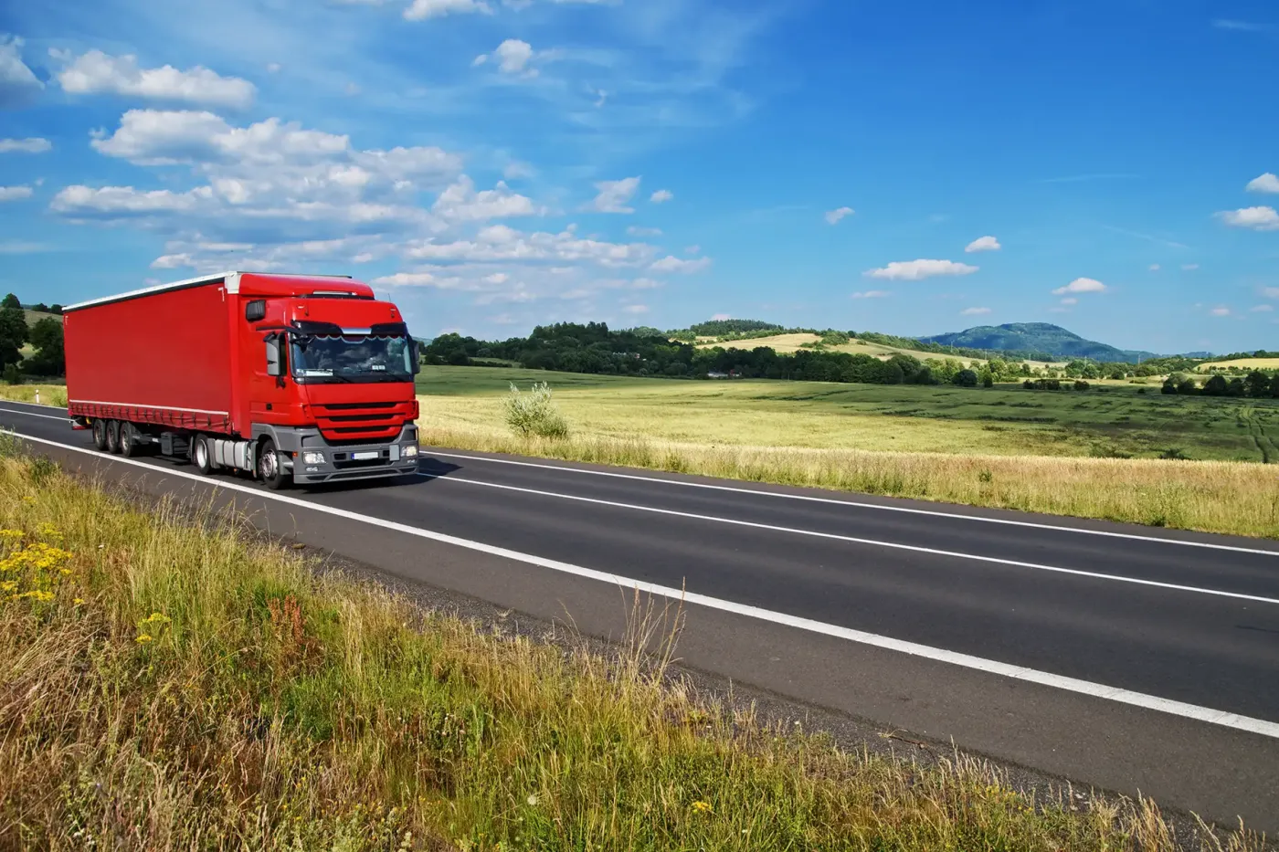 CNG-powered commercial truck on a highway